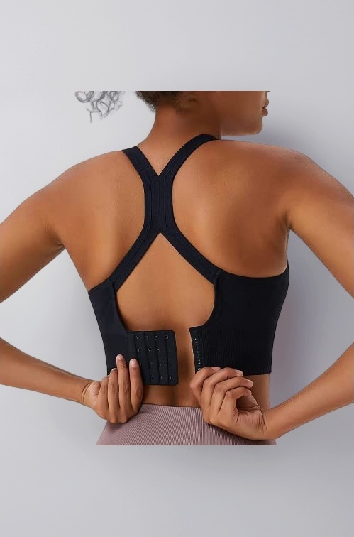 Polyamide High Elasticity Anti-Sweat Non-Wired Non-Padded Full Coverage Sports Bra for Women