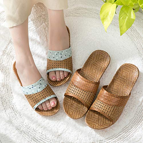 House Slippers Slippers Tatami Indoor Open Toe for Men Women 1 Pair Green4