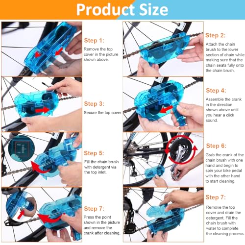 STHIRA® 8Pcs Bicycle Maintenance Tools Bicycle Cleaning Brush Kit Bike Chain Cleaning Glove Brushes Kit Remove Dirt and Grime Multipurpose Bicycle Cleaning Accessories Lubricant Application Brush 4 51GtLEXsmjL