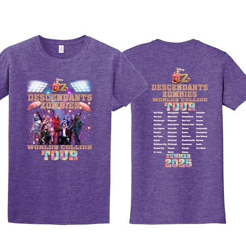 De-scendants Music Zo-mbies Worlds Collide Summer Tour Graphic Tee – Fantasy Concert Style Unisex Shirt Multi3