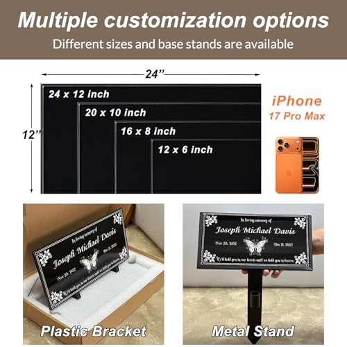 Image of Natural Granite Tombstone, Personalized Memorial Grave Marker