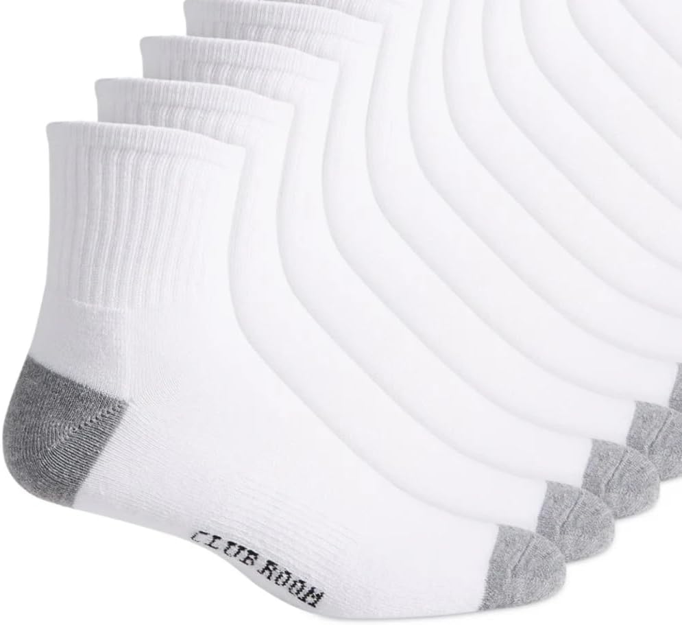 Club Room Mens Cotton Stretch 12 Pack Ankle Socks White O/S