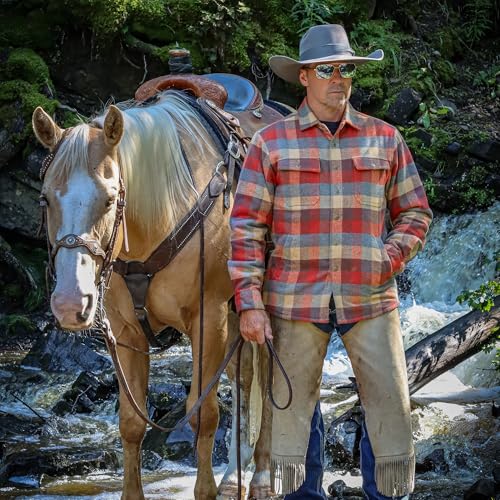 Dubinik® Mens Shacket Lightweight Jacket Cozy Warm Lined Overshirt Flannel Shirts For Men Long Sleeve Snap Casual Plaid3