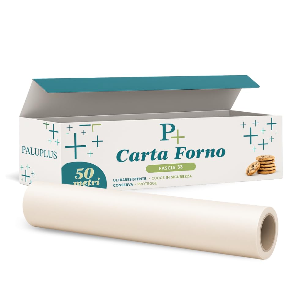 Palucart carta forno 50 m larghezza 33 cm antiaderente carta per cucina (9 rotoli)