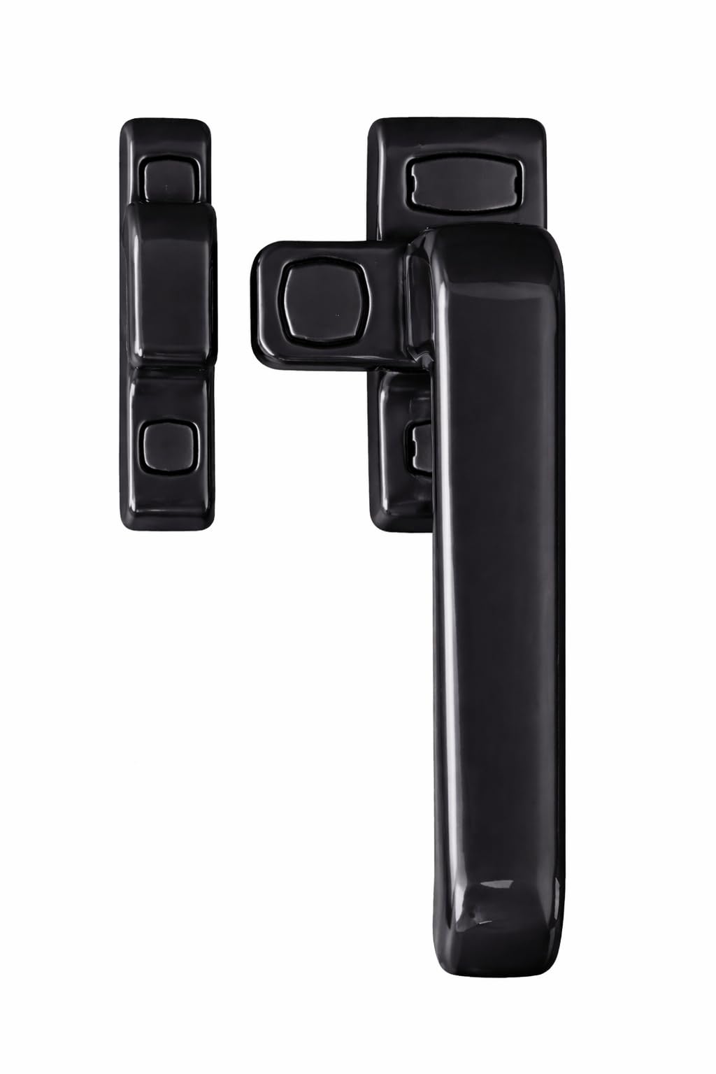 FERPASA® - Manilla para Puertas y Ventanas, Cierre Presión para Puertas y Cancelas, Aluminio Acabado Negro, Apertura Interior Derecha e Izquierda