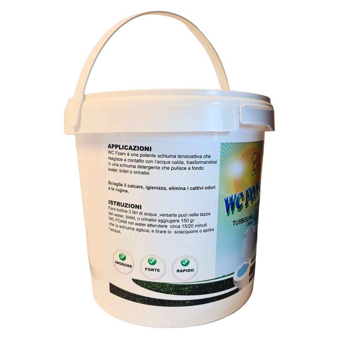 WC Foam Schiuma Detergente per Sanitari, Rimuove Calcare, Ruggine e Disinfetta, 2 kg