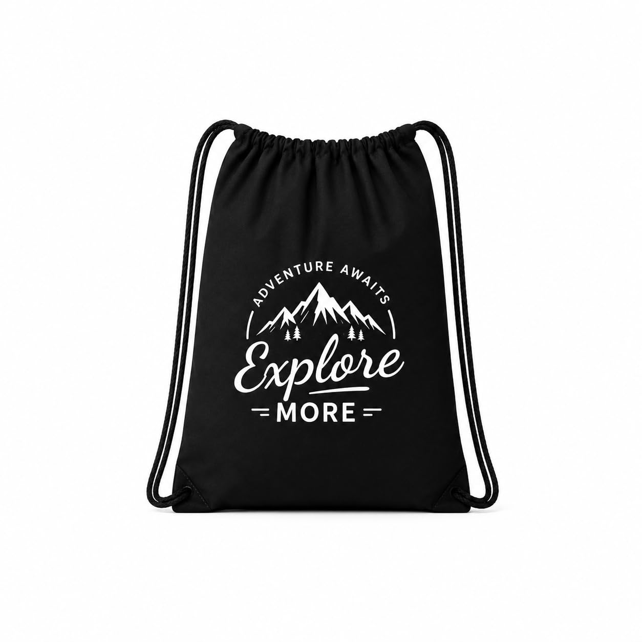 Compact Drawstring Backpack, 5L Lightweight Gym Bag, Breathable Ventilated Back Panel, Multipurpose Sports, Travel and Daily Use, Black/Gold-image-26