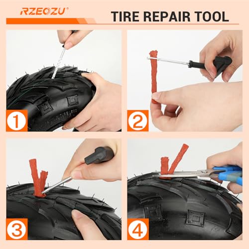 Image of 145 /70-6 Tires, Mini Bike Wheels Rim and Tires Assembly Kit Replacement for Coleman CT100U CC100X Baja DB30 Monster Mega Moto 80cc 105cc MMB80 Motovox Minibike Go Kart Parts Rear V-Tread Tire