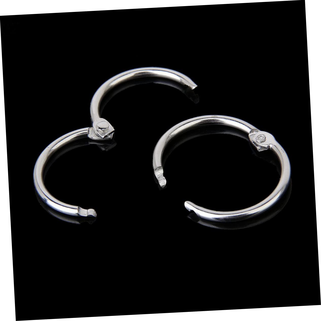 Bagues D'album Articulées 65mm, Lot de 10 en Métal Nickelé
