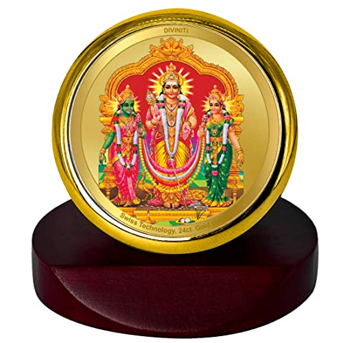 Cadre photo Murugan Valli or 24K cadeau spirituel et pooja