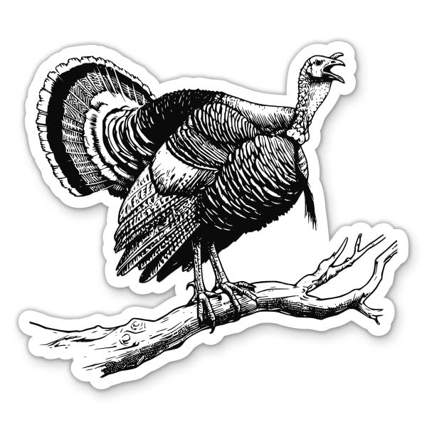Wild Turkey Sticker - for Water Bottle Phone Car Tumbler Laptop - Gobbler Hunting Decal - Waterproof Vinyl - 3