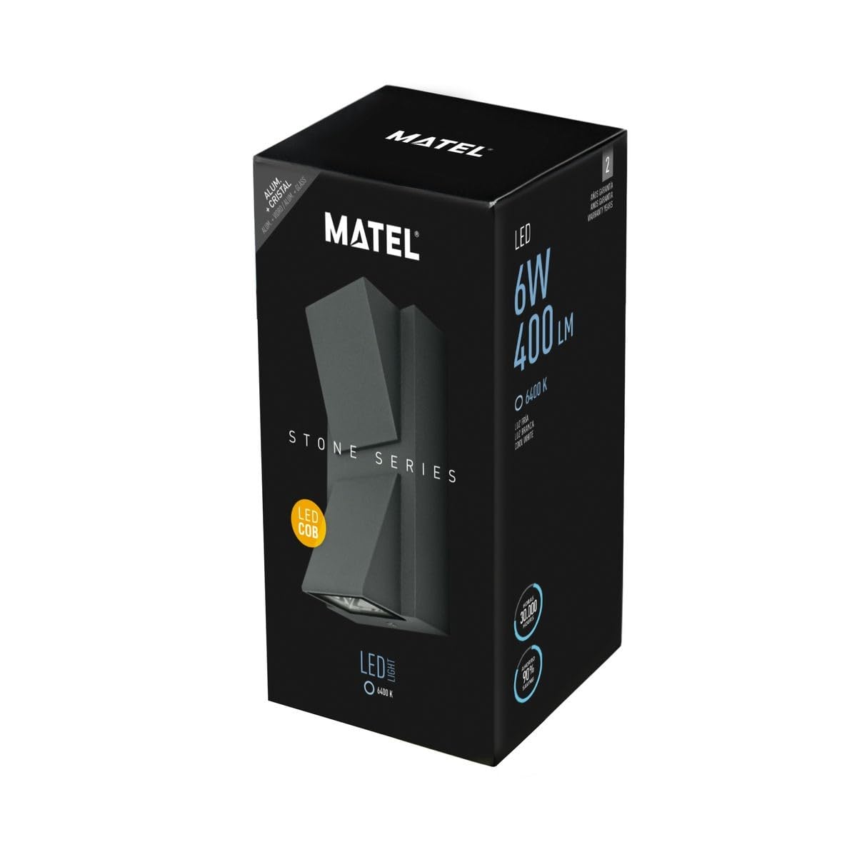 APLIQUE LED LUXE TRAPEC.GRIS IP54 6W.F