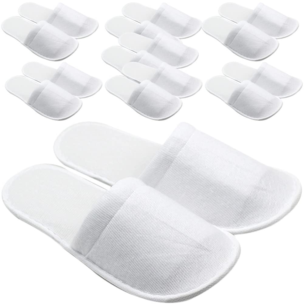 FOMIYES 8 Pairs Non-Slip Disposable Slippers Unisex Spa Slippers Bulk Soft Fabric for Guests