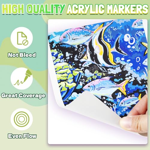 Image of LET'S RESIN PAINT Acrylic Paint Markers Brush Tip 72 Colors-Water Based