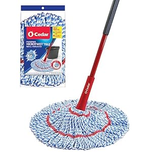 O-Cedar MicroTwist MAX Microfiber Twist Mop with 1 Extra Refill | Features Hands-Free Wringing | Extra Large 18-Inch Mop Head | Safe on All Floor Types