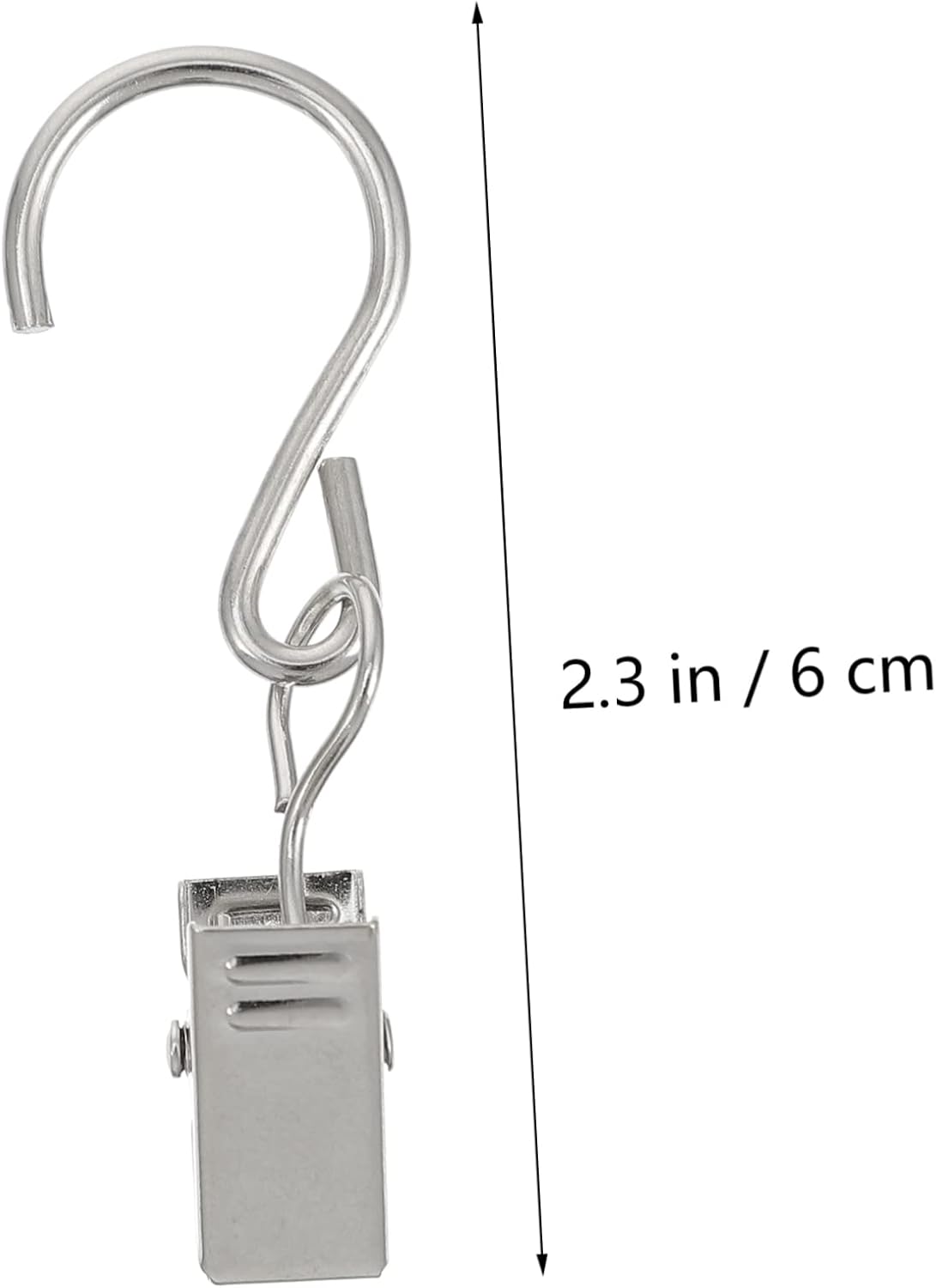 50pcs Metal S-Hook Clips for Curtains Sturdy Curtain Hanging Clips Silver Clamp for Home Decor Easy to Install for Living Room and Bedroom