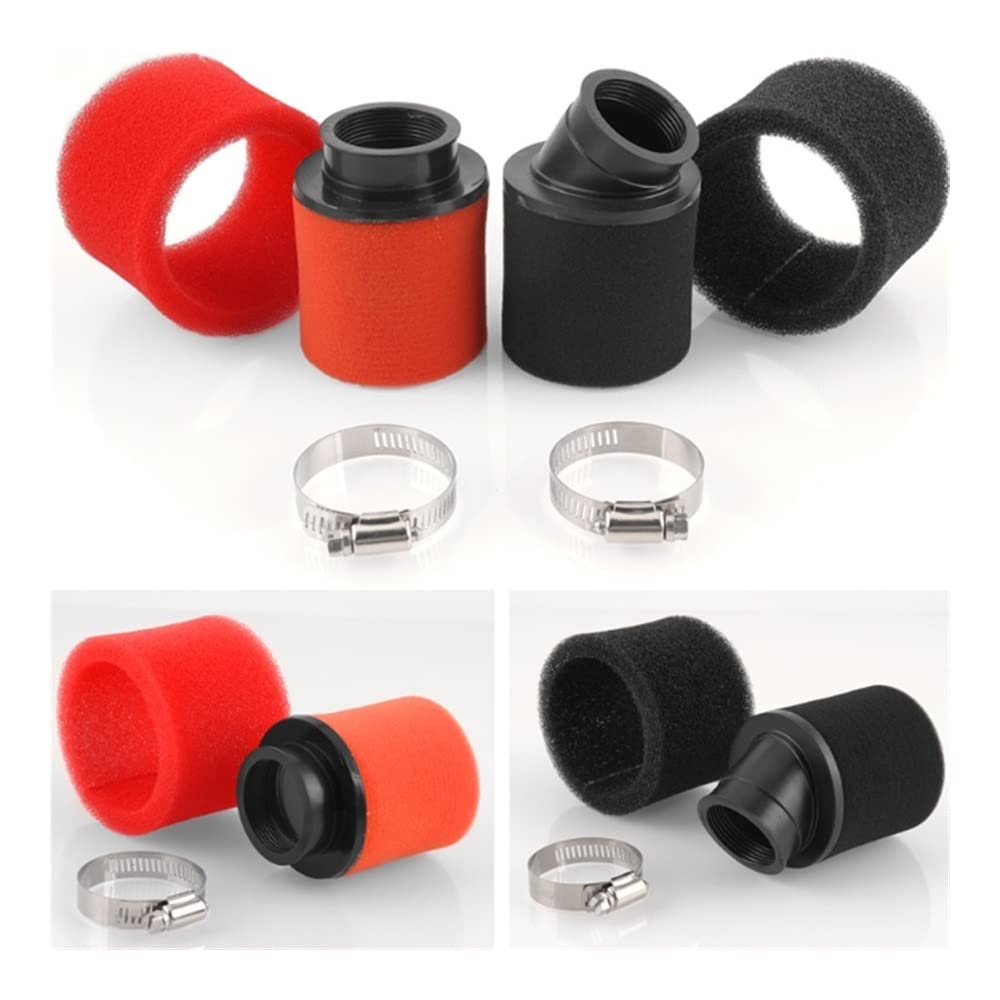 2 filtri dell'aria universali per moto, 45 mm, filtri di ricambio per motore ad alte prestazioni, adatti per motocross, carburatore, per pit bike, scooter, ciclomotore, ATV (nero