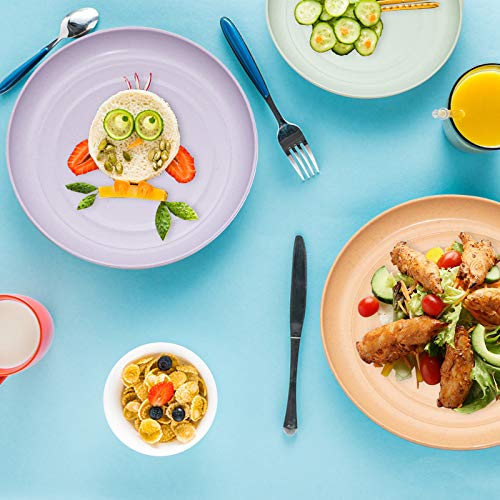 6 Pack 6 Inches Lightweight Mini Wheat Straw Plates Reusable Plate Set Dishwasher & Microwave Safe ,Unbreakable Deep Dinner Plates, Plastic Plates Reusable,They Are Easy To Clean Bpa Free #TOP6