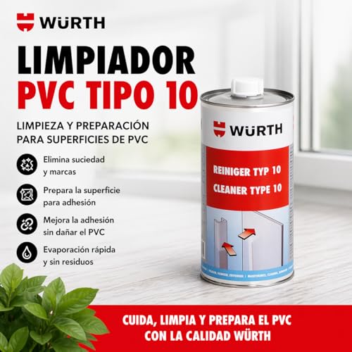 Wurth Limpiador PVC Tipo 10 para mantenimiento de ventanas 2