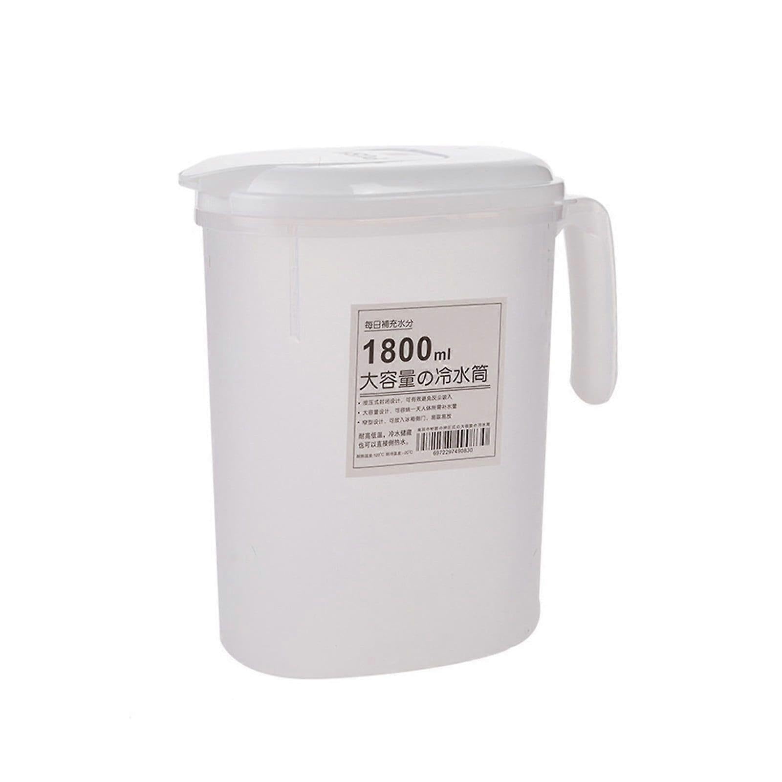 JOYHAPPST 0.5 Gallon Plastic Jug with Lid - Clear plastic jug for refrigerator to hold cold drinks - BPA free, space saving rectangular design - Can hold lemona