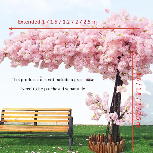 Árbol de cerezo artificial rosa de 2x1.5m con ramas flexibles 3