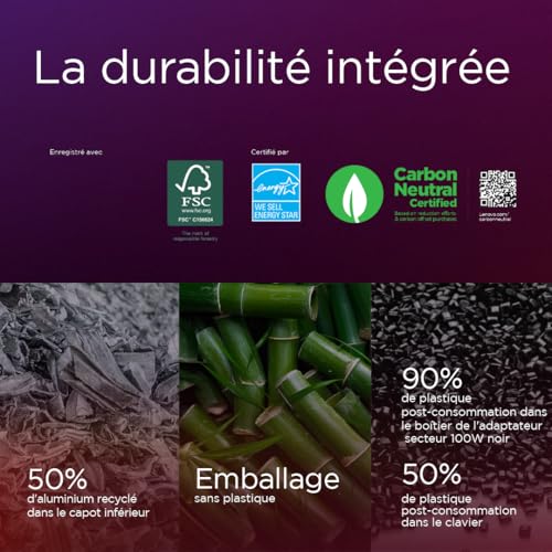 Lenovo Yoga Slim 7 15ILL9 - Ordinateur Portable Copilot+PC 15.3'' 2.8K (Intel Core Ultra 7 256V, RAM 16Go, SSD 512Go, Windows 11 Home) Clavier rétroéclairé AZERTY Français - Gris