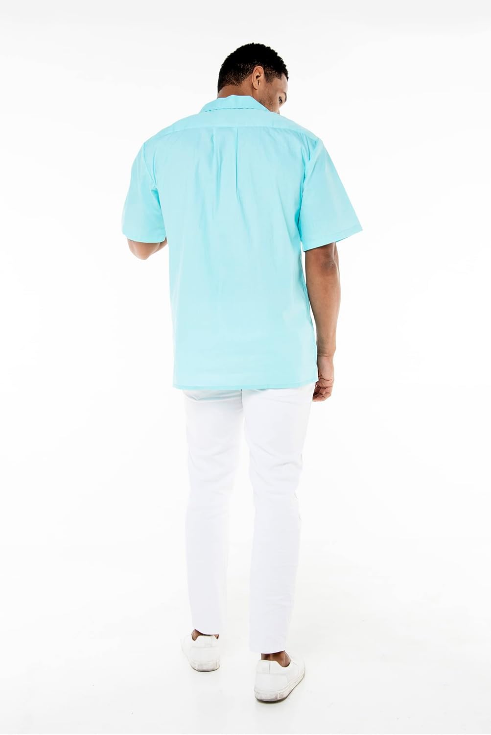 Matchable Couple Hawaiian Luau Men Shirt or Women Maxi Tank Dress with Sleeve in Orchid Paradise Turquoise