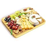 Square Bamboo Serving Tray with Handles - 9.4x7.4 Inch Rustic Wooden Platter for Coffee, Kitchen, Living Room & Party (Lightweight, Splinter-Free & Oil-Coated)