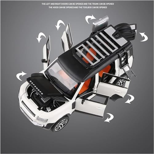 Image of eErlik Range Rover Big Size Defender 1:32 Scale Model Car Exclusive Alloy Metal Pull Back Die-Cast Car Metal Pullback Toy Car With Openable Doors&Light Music Best Gifts Toys Kids?Colors As Per Stock?