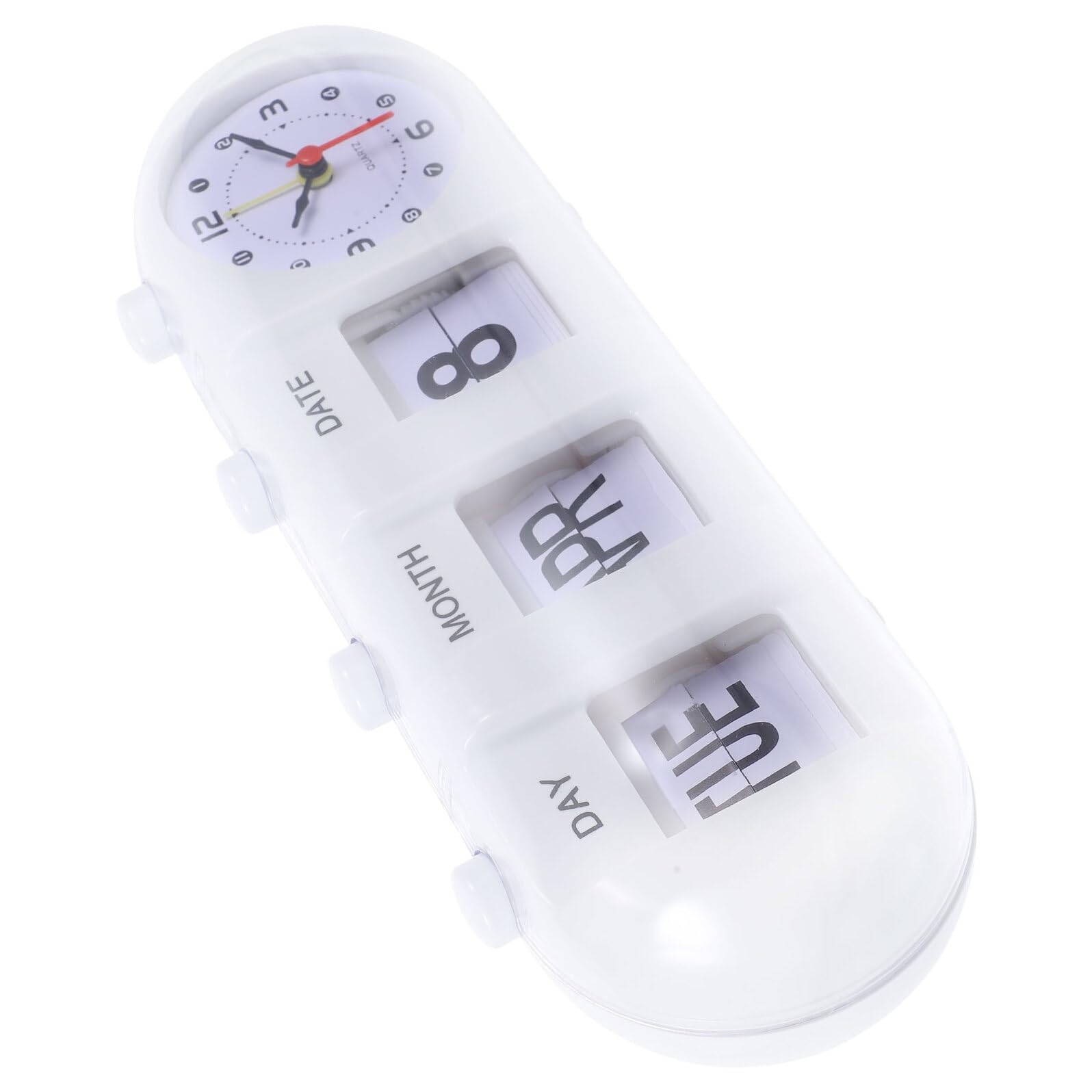 LIFKOME Reloj de Escritorio Manual Flip Calendario Perpetuo Reloj Vintage Abs Compacto para Oficina Hogar Cocina Baterías Resistente y Duradero