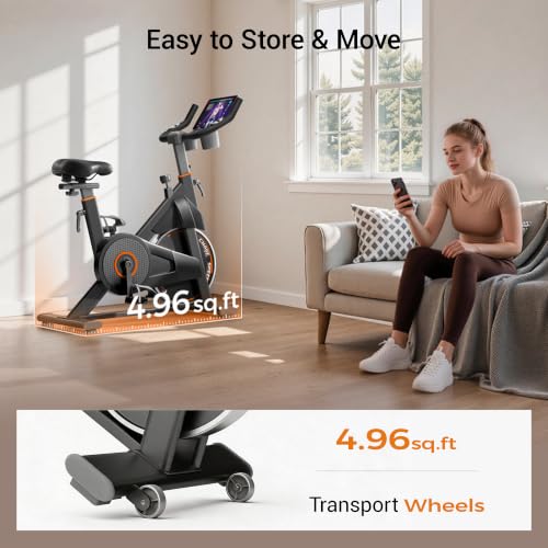 CURSOR Exercise Bike, Magnetic Friction Stationary Bikes for Home with APP - image 9