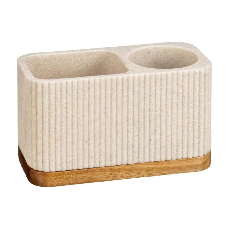 Natural Bathroom Acessories Soap Dish Soap Dispenser Toilet Brush Toothbrush Holder Tumbler Home Bathroom Gift (Natural Toothbrush Holder)