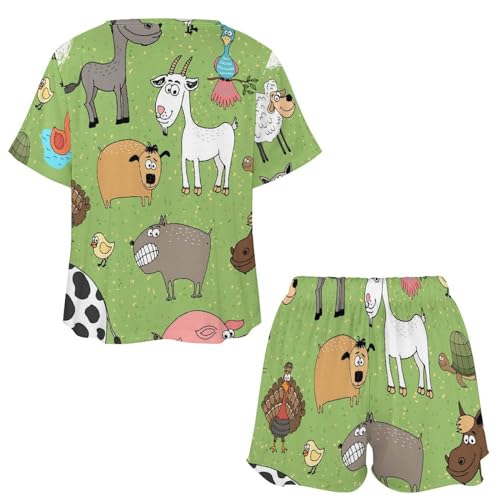 Pyjama animaux de la ferme ensemble anti chaleur manches courtes - 5