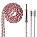 2 Meter 2 Pins 0.78mm in Ear Monitor Cable, KZ ZS10 PRO IEM Extension Headphone Cable Cords for CCZ Melody/KBEAR KS1/TangZu, KBEAR ST12 Plus 8 Core 4N OFC Silver-Plated Wire (Pink, 2Pins, 3.5mm Plug)
