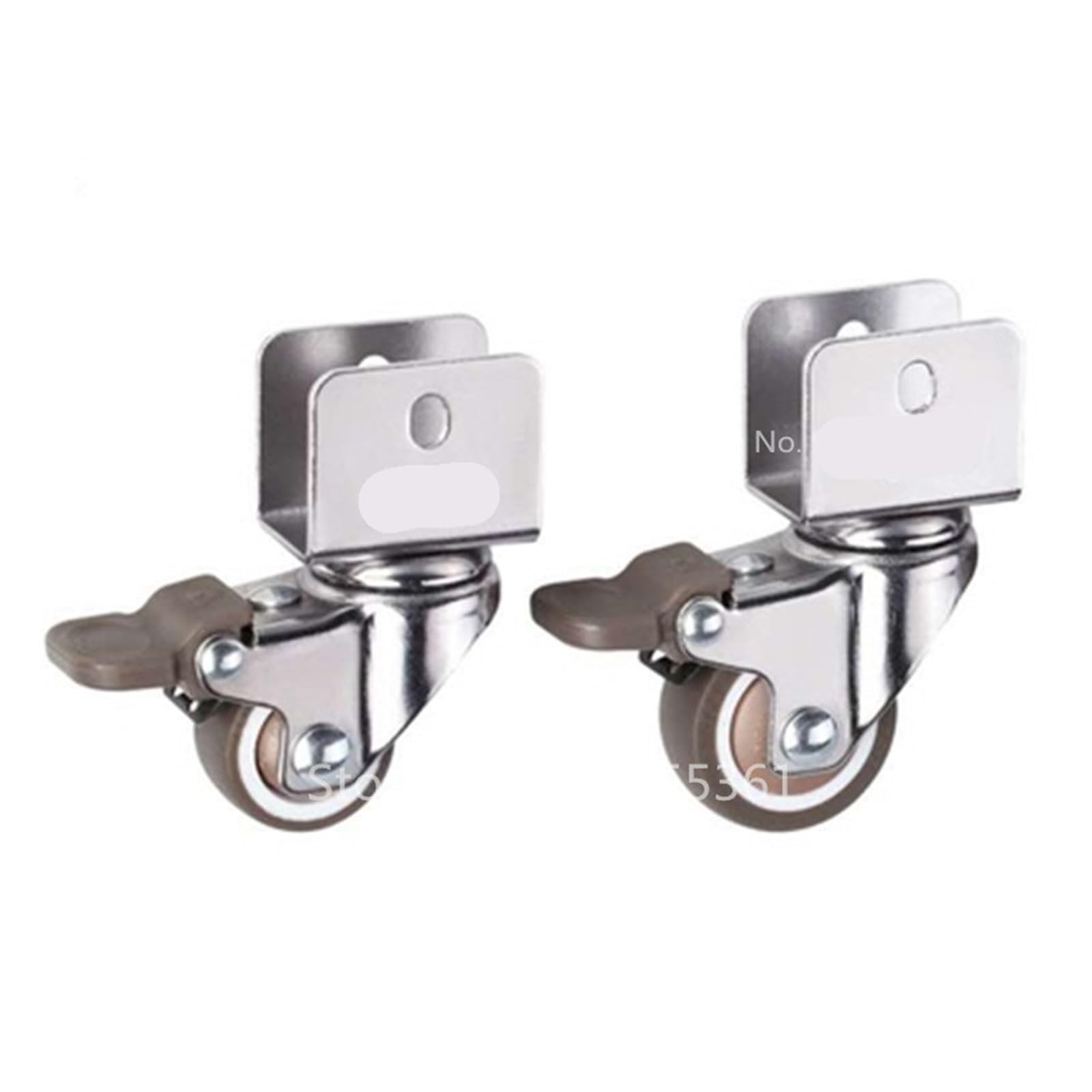 MXXDMOPD 4 PCS 1"" 1.25"" Ball Bearing TPE Casters Caster Cleats U-Mount 20 22 25mm Brake Bed Trolley Chair(4pcs With Brake,1 inch 25mm)