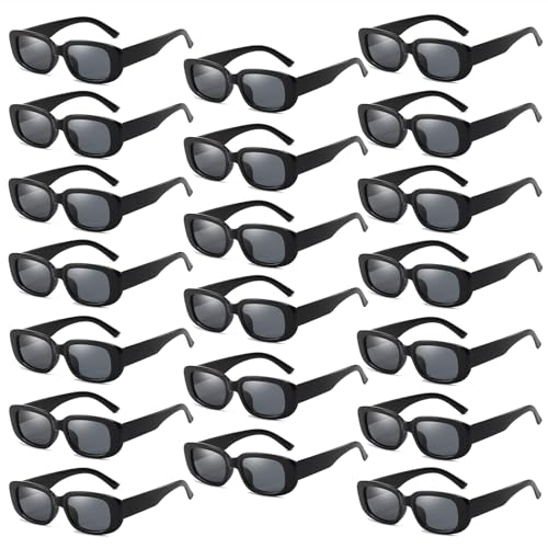 20 Pack Rectangle Sunglasses Bulk for Women Retro 90s Y2K Small Sun Glasses Party Favors