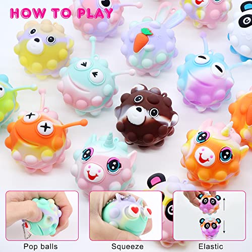 image for KissFree 18 PACK Animal Pop Balls Party Favors for Kids,3D Pop Balls F