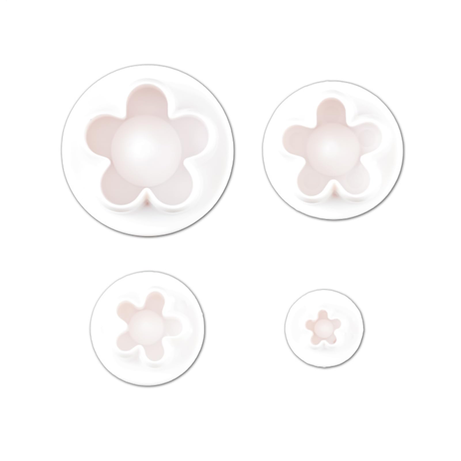 Blumen Fondant Ausstecher Spülmaschinenfestes Formwerkzeug-Gadget | 4 Stück Blumen-Keksformen für Kuchendekoration Backen Dekorieren Weihnachten Kinder Schokoladen