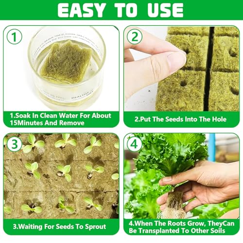 XSHAO® 56 STK Steinwolle Anzucht, Steinwolle Würfel 4 x 4 x 4cm Steinwolle Anzucht Würfel für Bodenlose Anzucht Setzlinge Stecklinge Klonpflanzen