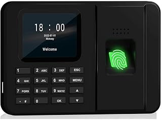 Fingerabdruck-Zeiterfassungssystem mit Biometrischer Zeiterfassung, Mitarbeitertastatur, Elektrischer Zeiterfassungsapparat für Unternehmen, EU-Stecker