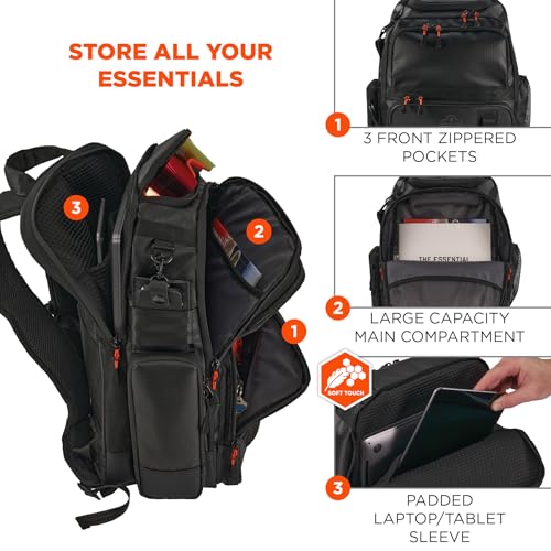 Ergodyne Mobile Office Backpack, Black, 14in L, 8in W, 17.5in H2