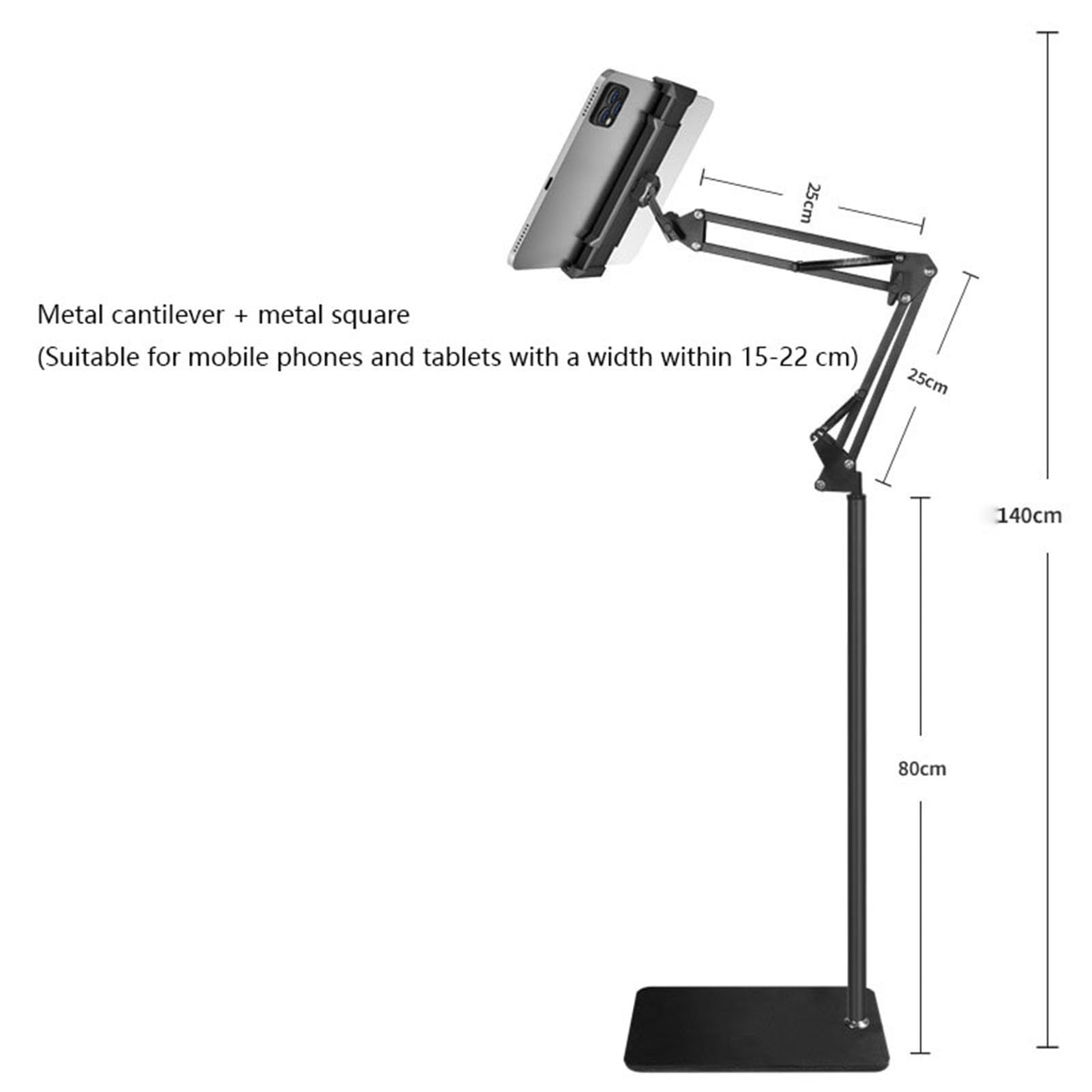 Tablet Bodenständer, Verstellbarer Universeller 360 Grad Drehbarer Tablet-Halter Aus Metall, Geeignet Für Wohnzimmer, Schlafzimmer, Universal Clip Für Mobiltelefone Und Tablets: 15–22cm ( Size : 30*20