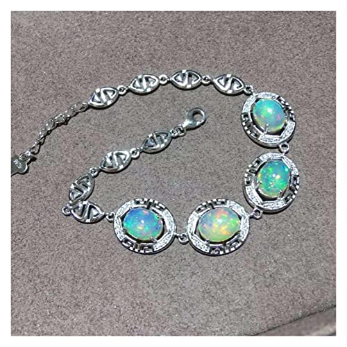 Bracelet opale en argent 925 véritable pour femme