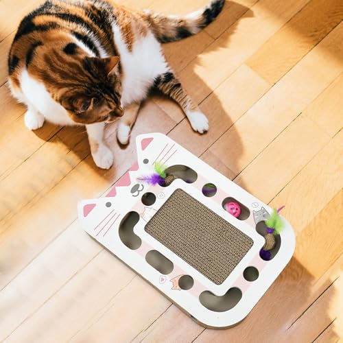 Anti-griffure canapé : griffoir pour chat avec sphère de jeu interactive