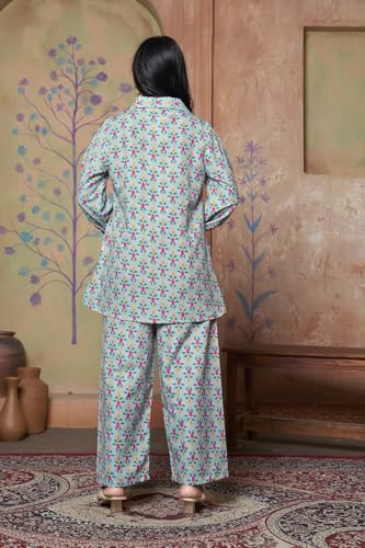 Dhruvi Trendz Womens Rayon Co-Ord Set Regular Fit Kurta Set 1 (Dt-K-W1704&Tr797_Light Green_S)