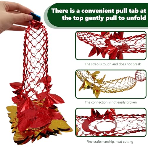 AUXHCYL 8Pcs Christmas Ceiling Decorations, Foil Christmas Hanging Garlands for Ceiling, Streamers for Xmas Party Decorations Indoor(3m) - Image 2