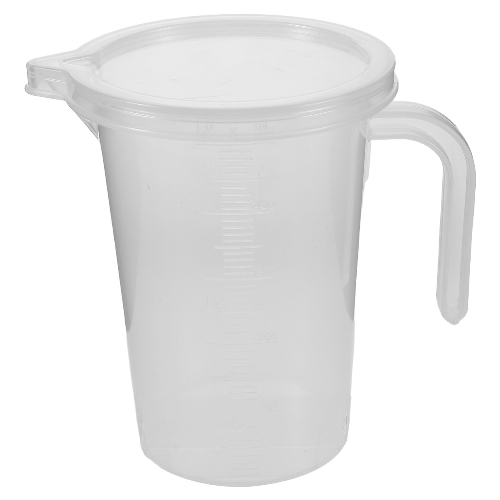 6 Piezas Vasos Medidores de Plástico Graduados Tapa y Vertedor Asas Ergonómicas para Medición Precisa de Líquidos Cocina y Comercial