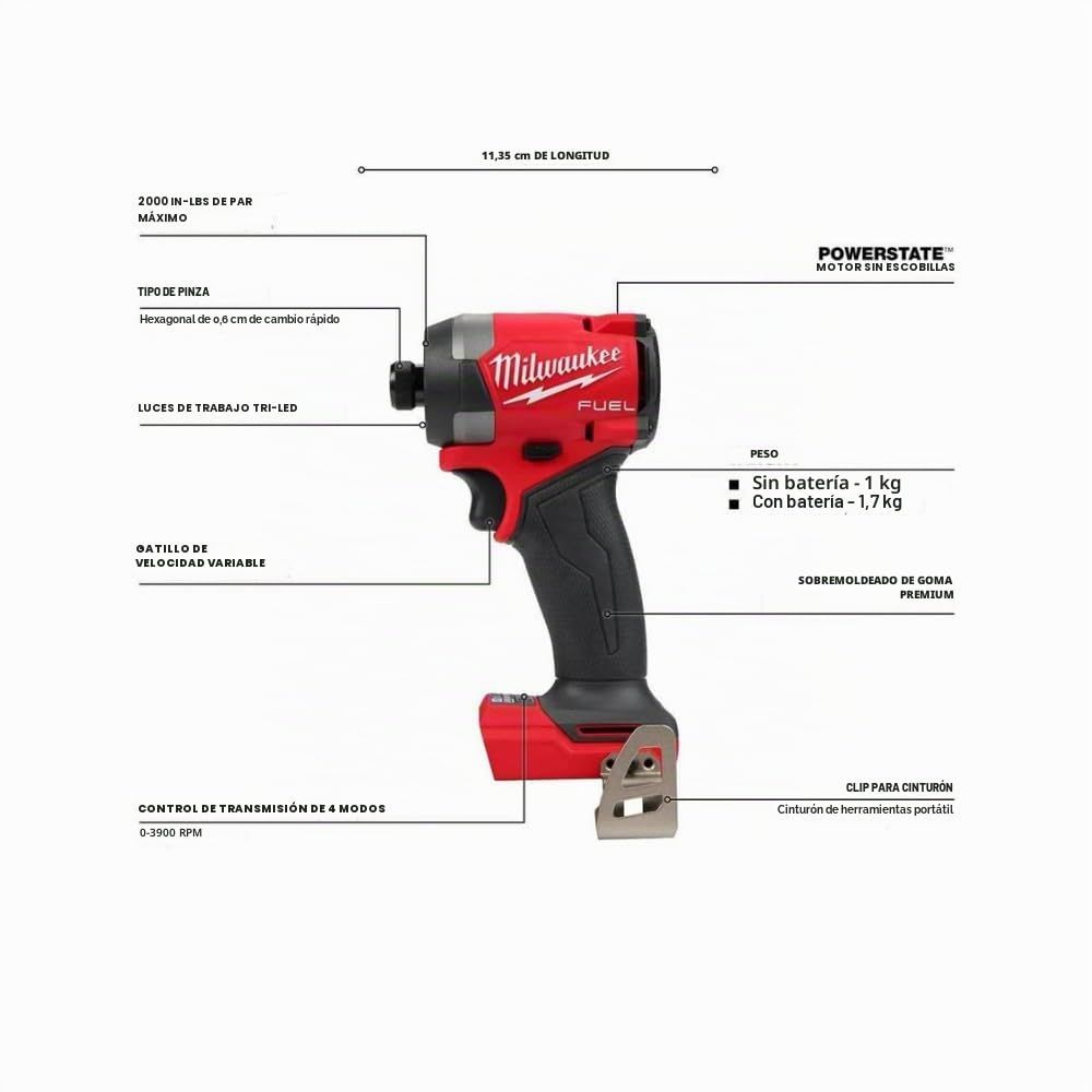 Milwaukee M18 FUEL Kit combinado inalámbrico de iones de litio de 18 voltios sin escobillas con dos baterías de 5.0 Ah, 1 cargador, 2 bolsas de herramientas (7 herramientas)