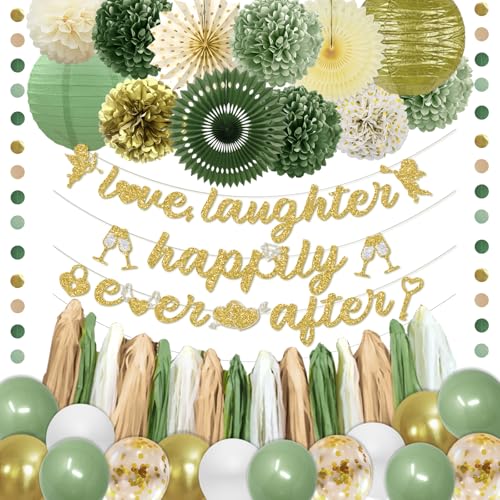 Sage Green Wedding Party Decorations, Bridal Shower Decorations Include Wedding