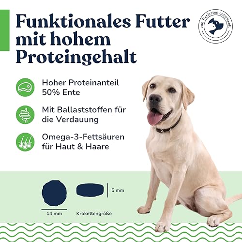 felmo Premium Trockenfutter für Hunde (2 KG) mit 50% Ente – Süßkartoffel & Orange – ohne Zucker- und Getreidezusatz – enthält essenzielle Vitamine, Präbiotika & Omega-Fettsäuren – leicht verdaulich